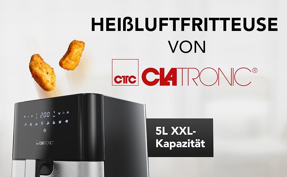 Фритюрница Clatronic XXL / 5 л / 8 программ / 1450 Вт