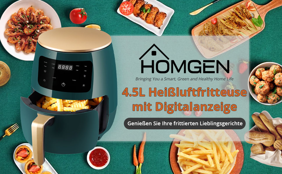 Фритюрница HOMGEN XL HG631eu / 4.5 л / 8 в 1 / 1400 Вт