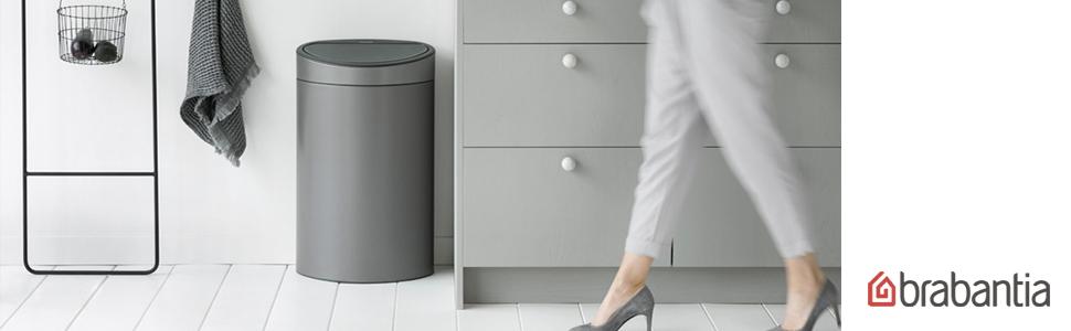 Мусорный бак 40 л платиновый Touch Bin Brabantia