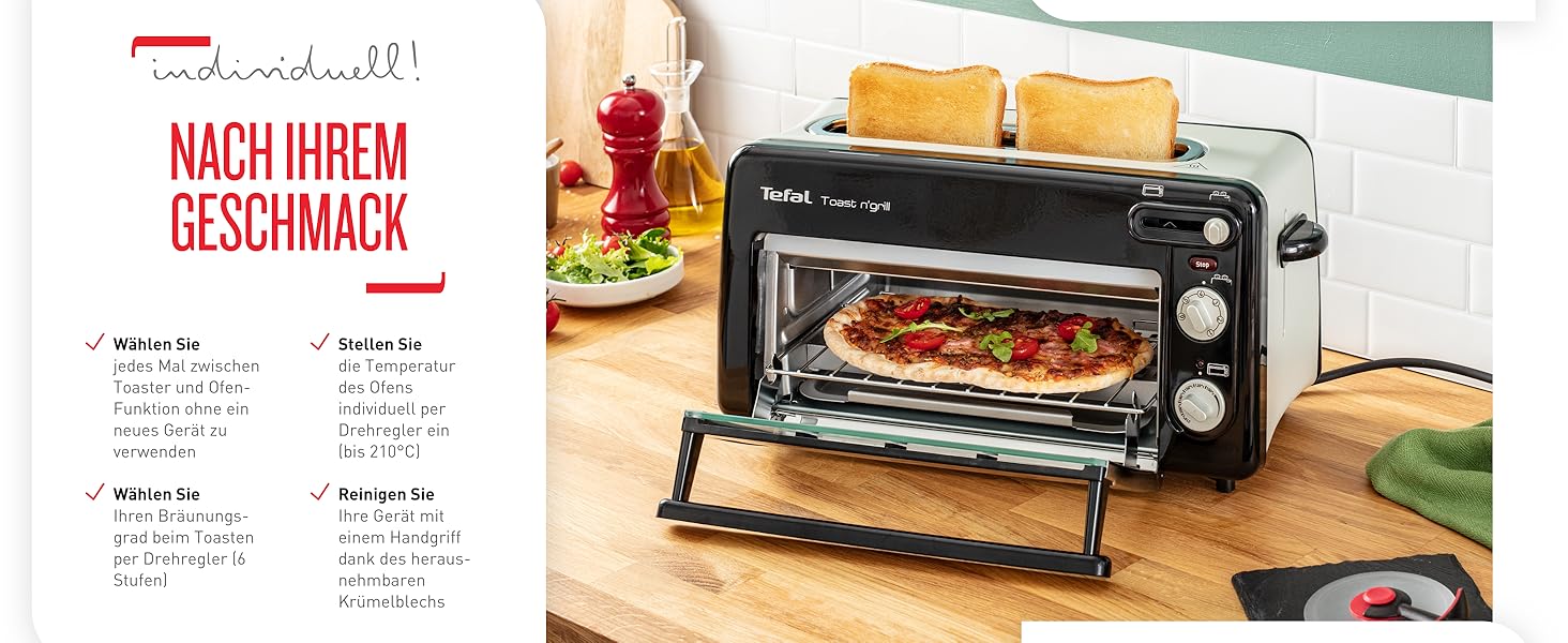 Тостер и мини-печь 2 в 1 Tefal Toast n' Grill TL6008 / 1300 Вт / 43,5 x 28,5 x 22,5 см