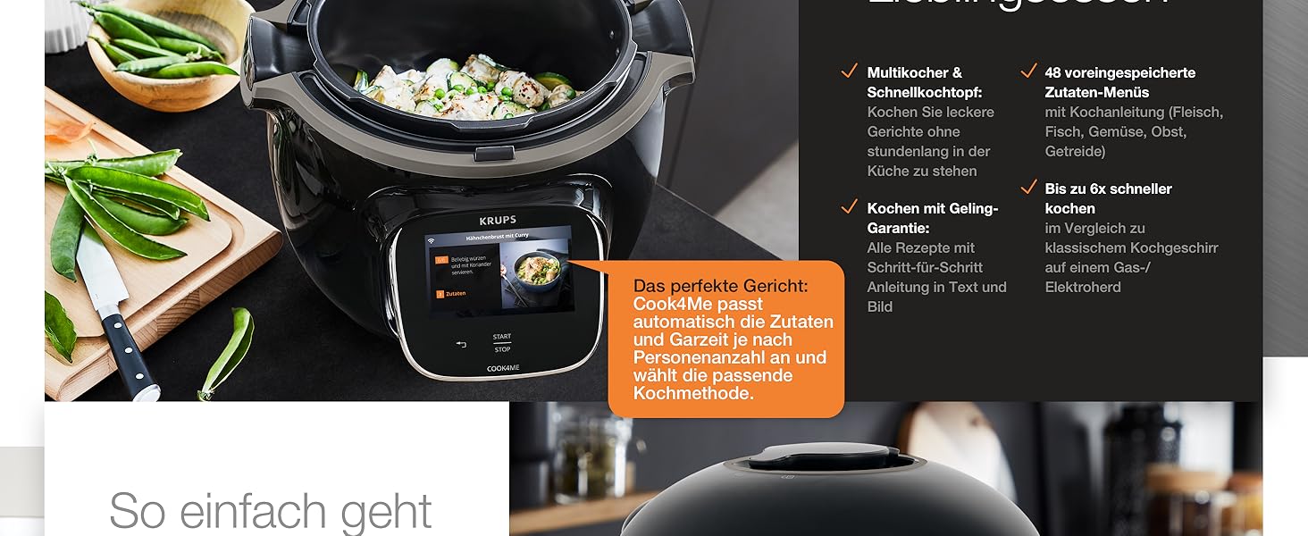 Мультиварка 6 л 1000 Вт, черная Cook4Me Touch CZ9128 Krups