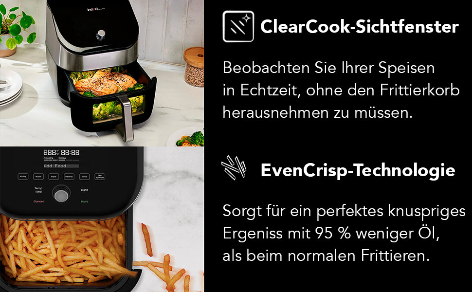 Фритюрница Instant Vortex Plus ClearCook / 5,7 л / 6 в 1 / 1700 Вт