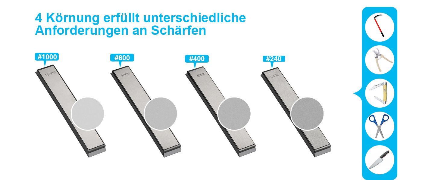 Набор точилок для ножей из нержавеющей стали с 4 алмазнми точильнми камнями 240/400/600/1000 для кухоннх ножей