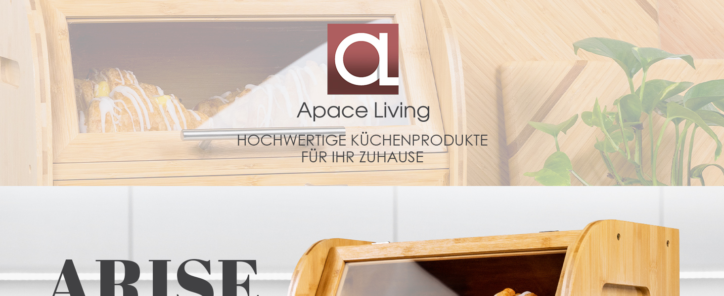 2-х ярусная бамбуковая хлебница Apace Living ALBB2020DS, 40 x 26 x 37 см