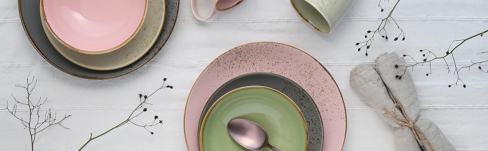 Столовый сервиз из керамогранита на 4 человека 16 предметов Nature Collection Mediterranean CreaTable