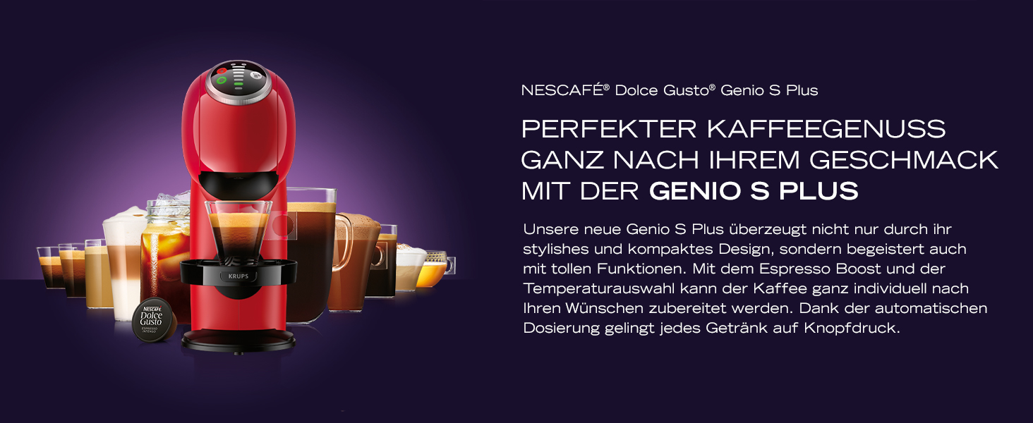 Капсульная кофемашина 0.8 л 1500 Вт, красная NESCAFÉ Dolce Gusto Genio S Plus KP3405 Krups