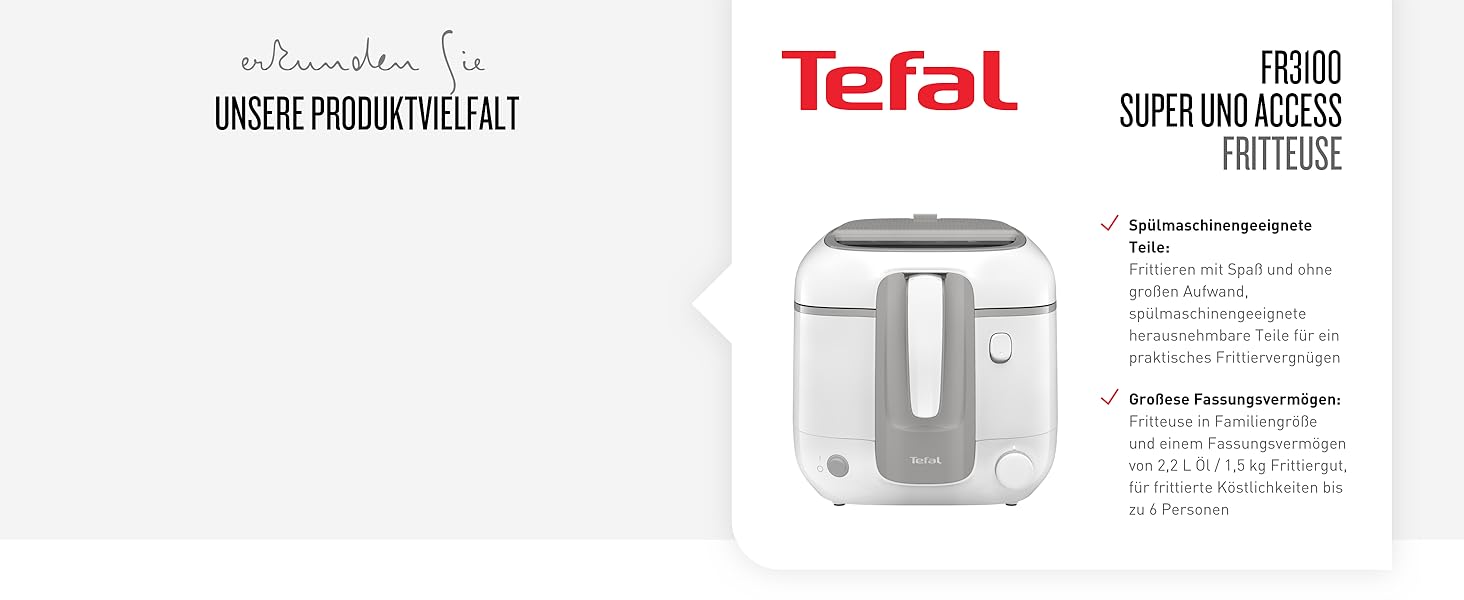 Фритюрница Tefal Super Uno FR3140 / 2,2 л / 1800 Вт