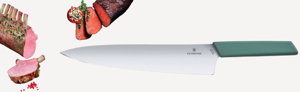 Нож для разделки мяса Victorinox Swiss Modern из нержавеющей стали, 25 см, аквамаринового цвета