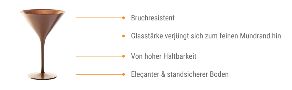 Набор бокалов для коктейлей 240 мл 6 предметов бронза Stölzle Lausitz 